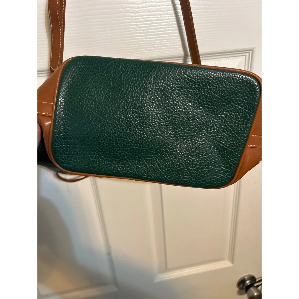 Cleopatra Vintage Forest Green Pebbled Faux Leather Crossbody Drawstring‎ Bag